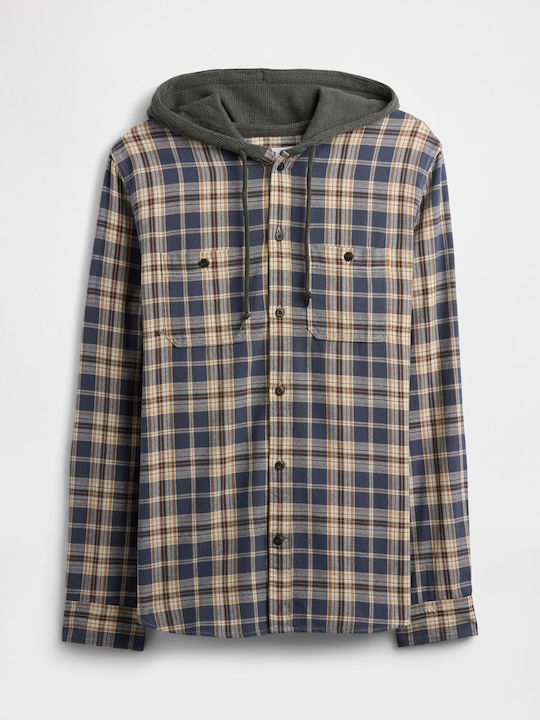 Μακρυμάνικo Φανελένιο Πουκάμισο Καρό Blue Brown Plaid