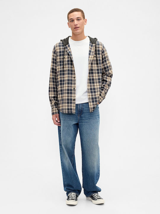 Μακρυμάνικo Φανελένιο Πουκάμισο Καρό Blue Brown Plaid
