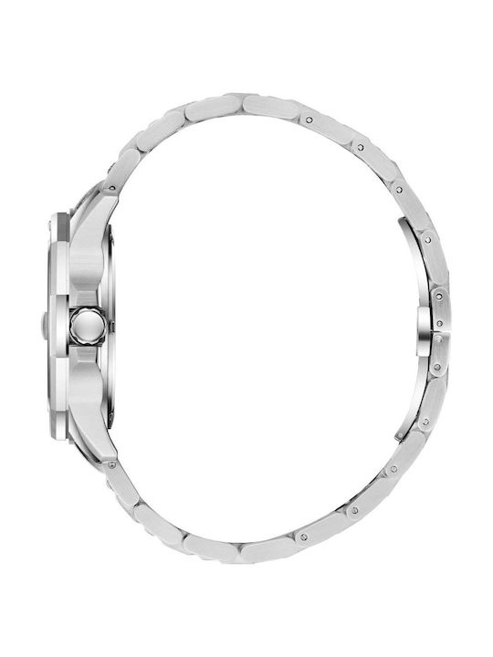 Beverly Hills Polo Club Men's Watch Battery with Silver Stainless Steel Bracelet