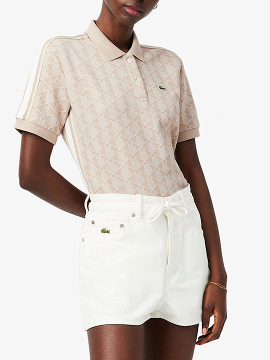 Lacoste Bluză Damă Polo Mâneci Scurte Bej