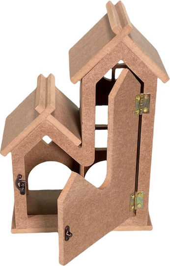 Σπίτι Ξύλινο Mdf Παράθυρα Άνοιγμα 10x20x27cm