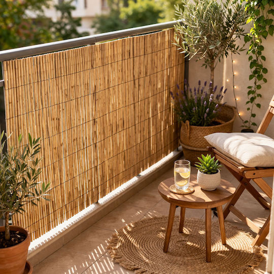 Ankor Bambuszaun mit Ganzes Schilf 1x5m
