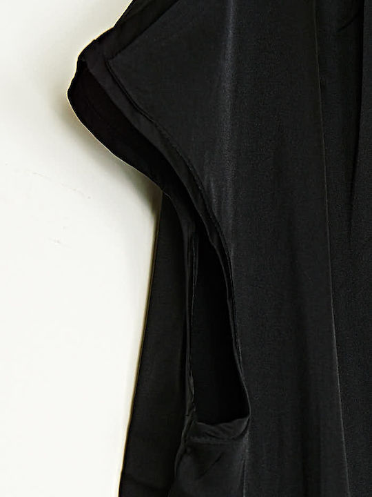 Bluza Damă Satin Fără Mâneci Neagră
