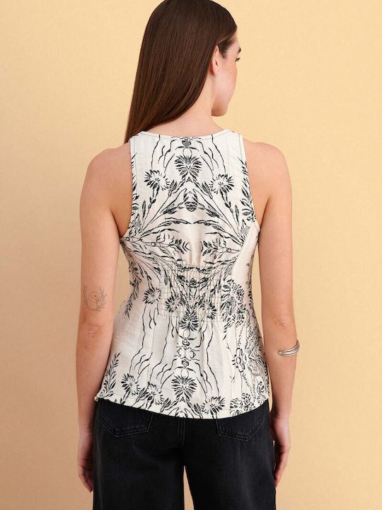 Women's Blouse with V Neckline Beige