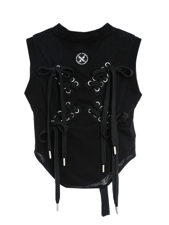 Women's Sleeveless Corset Blouse Black