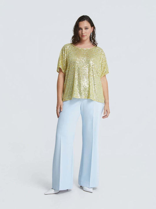 Bluza Damă Mâneci Scurte Galbenă