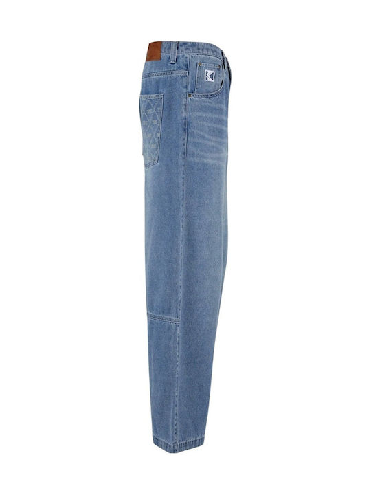 Ανδρικό Παντελόνι Τζιν με Relaxed Baggy Εφαρμογή Medium Blue, Μπλε