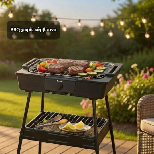 HomeVero Tabletop Electric Grill Grate 2000W with Adjustable Thermostat 40x24cm