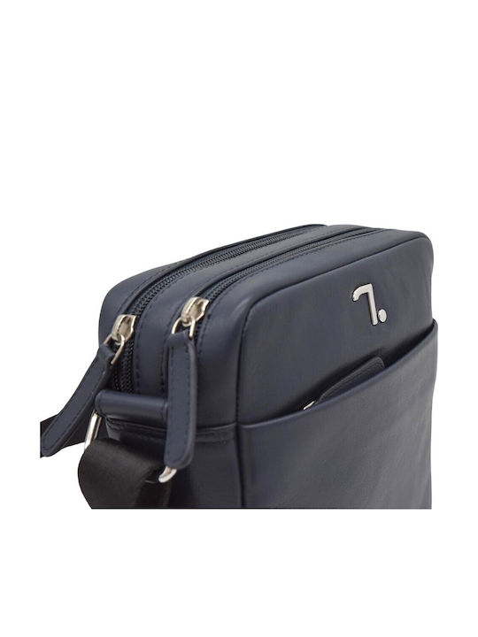 Uranus Leather Men's Shoulder / Crossbody Bag Blue