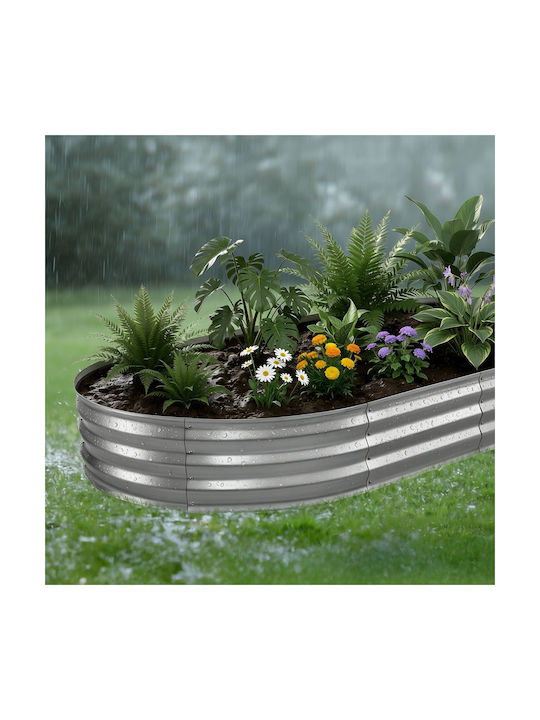 Vevor Metallischer Silberner Pflanzgefäß 240x120x30cm