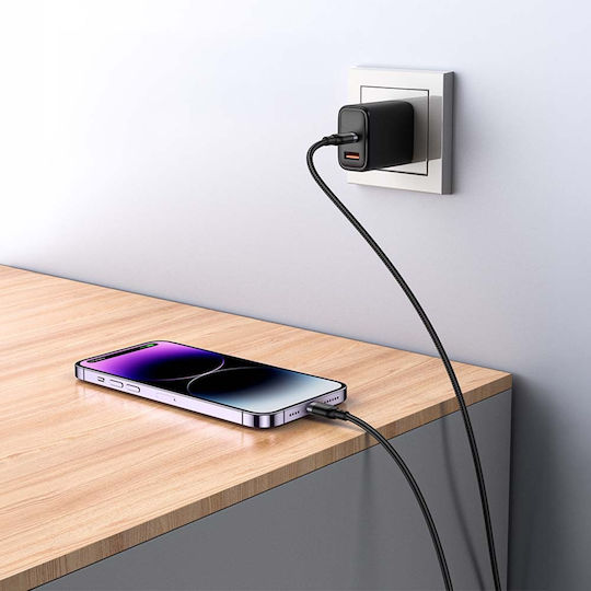 Yesido Braided USB-C to Lightning Cable 27W Μαύρο 3m