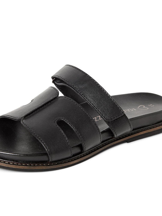 Leather Women's Flat Sandals Black