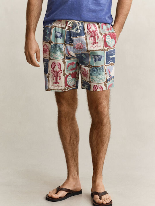 Men's Swimwear Bermuda Cream with Patterns