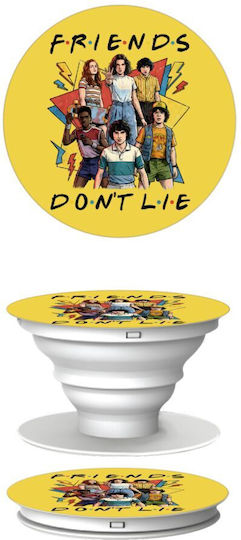 Friends Dont Lie Stranger Things Phone Holders Stand Λευκό Βάση Στήριξης Κινητού Στο Χέρι