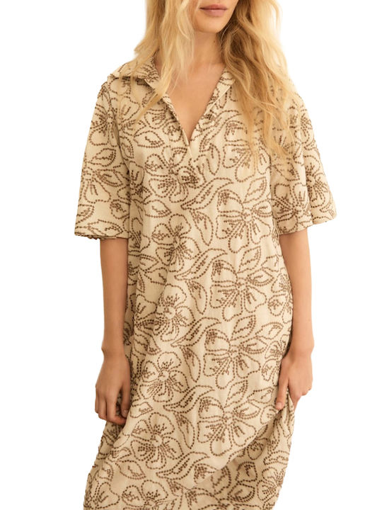 Rochie De Vară Midi Bej