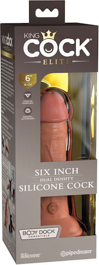 King Cock Dual Density Реалистично Дилдо Кафяв