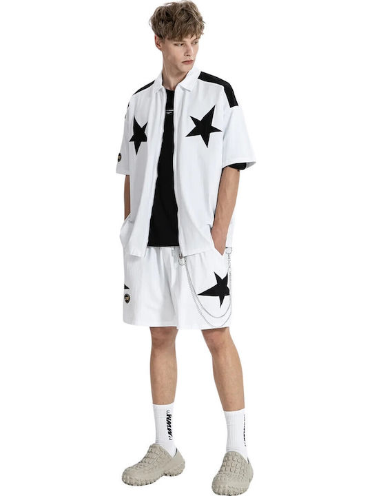 Mod Wave Movement Men's Bermuda Shorts White