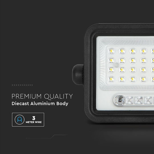 V-TAC Στεγανός Ηλιακός Προβολέας LED 50W Θερμό Λευκό 2000K IP65