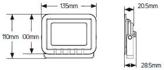 Geyer Αδιάβροχος LED Προβολέας 20W Студено бяло 6500К IP65