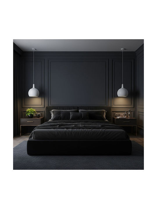 V-TAC Pendant Light White Bell with Socket E27 28x28cm