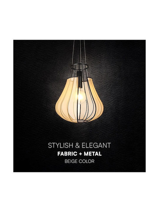 V-TAC Pendant Light Black with Socket E27 42x50cm