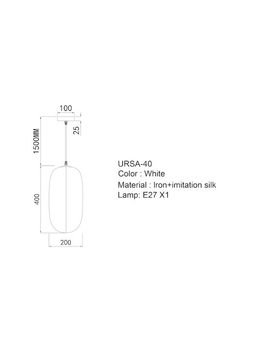 Sun Light Ursa Pendant Light White