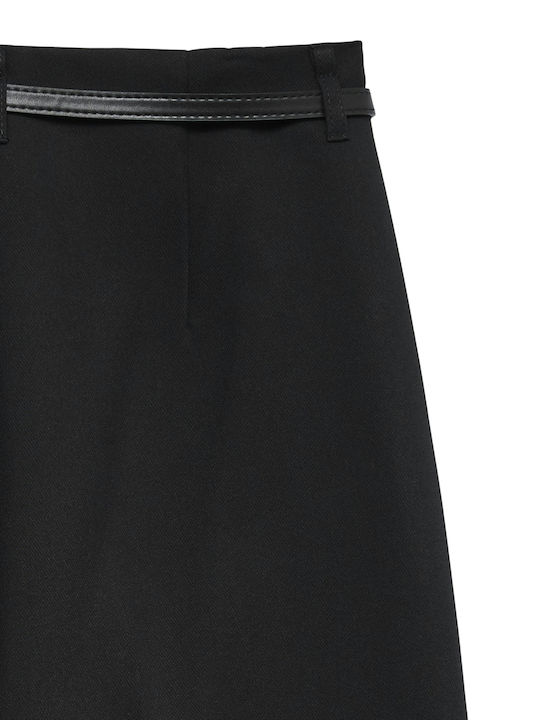 Women's Zip Culottes in Wide Leg Black