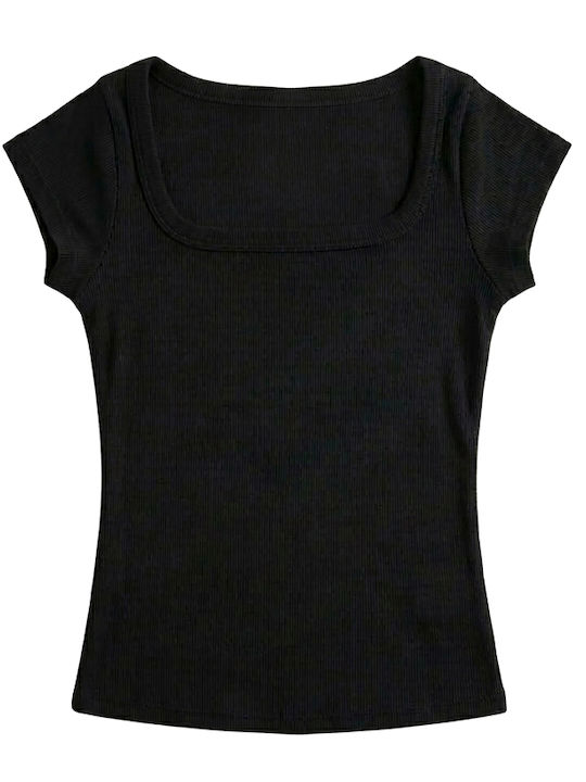Women's Summer Sleeveless Black Blouse