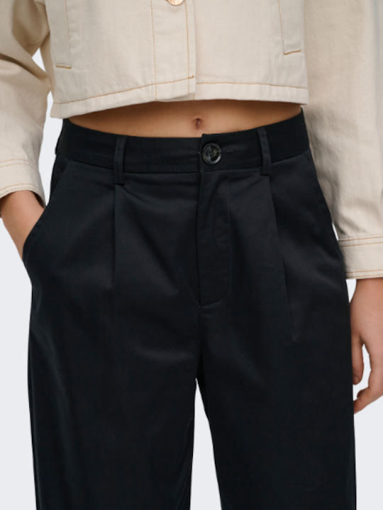 Women's Chino Cotton Black Trousers
