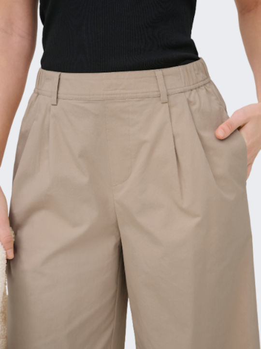 Women's Fabric Trousers Beige
