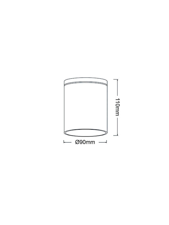 Aca Waterproof Outdoor Ceiling Spot GU10 in White Color LG2301GU10W