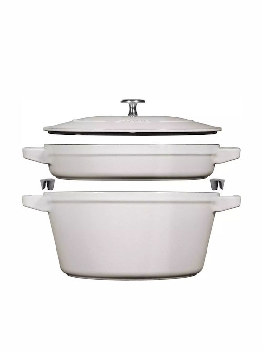 Staub Round Cast Iron Dutch Oven 33x35cm 3 Pieces