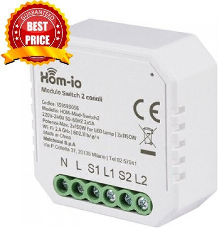 Hom-io Intelligenter Schalter 2 Kanäle Wi-Fi