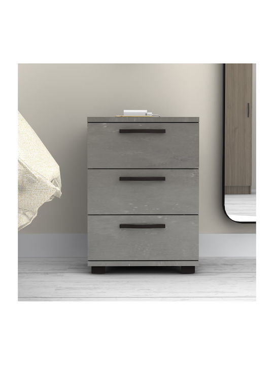 Bedside Table Roco Roco Wooden Gray 40x39x57cm