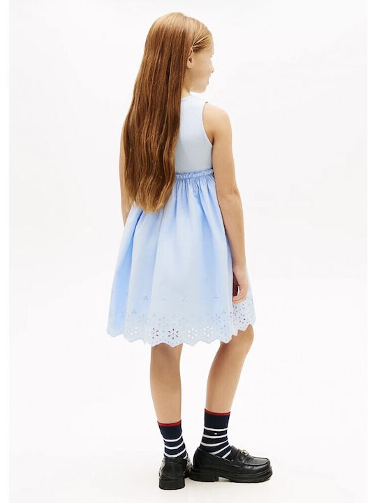 Girls Sleeveless Light Blue Dress