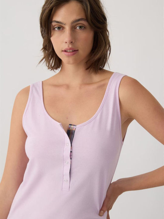 Minerva Summer Cotton Women's Lilac Nightgown
