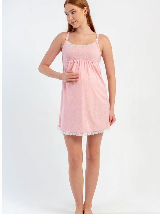 Vienetta Secret Summer Cotton Women's Nightgown Pink