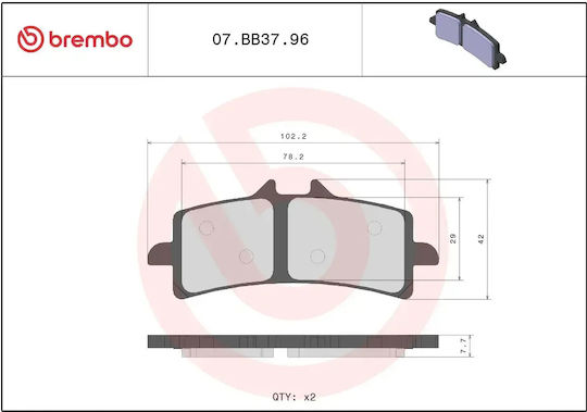 Brembo Метални Накладки 07bb3796 Ducati 1098 S 07-08 Ducati 1098 07-08 1 Комплект 1 Апарат