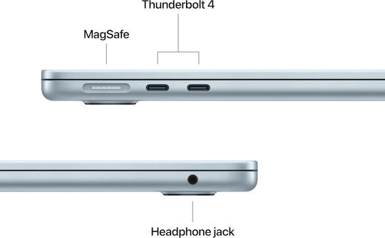Apple MacBook Air 13.6" IPS Retina Display (M5-10-ядрен/24GB/1TB SSD/10-Core GPU) Небесносиньо (Английски (САЩ) Клавиатура)