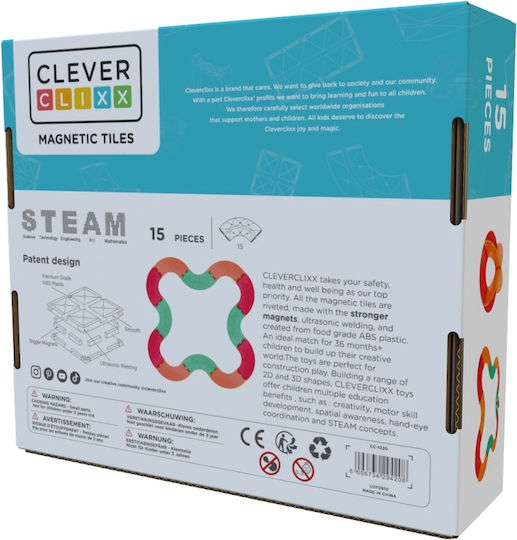 Cleverclixx Jucărie Magnetică de Construcție pentru Copii de 3+ Ani
