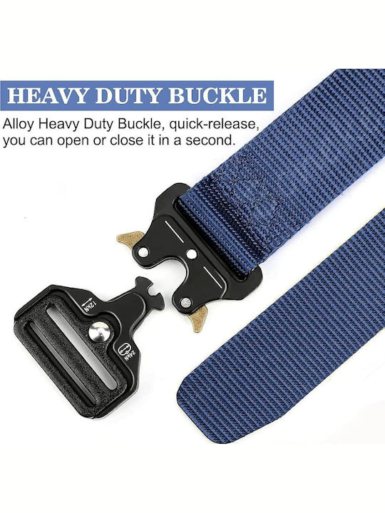 Men's Belt Made of Artificial Leather Blue