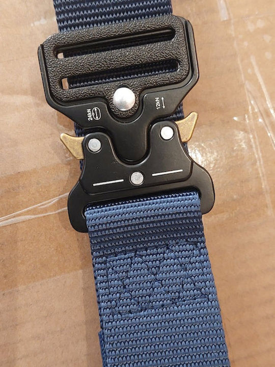 Men's Belt Made of Artificial Leather Blue