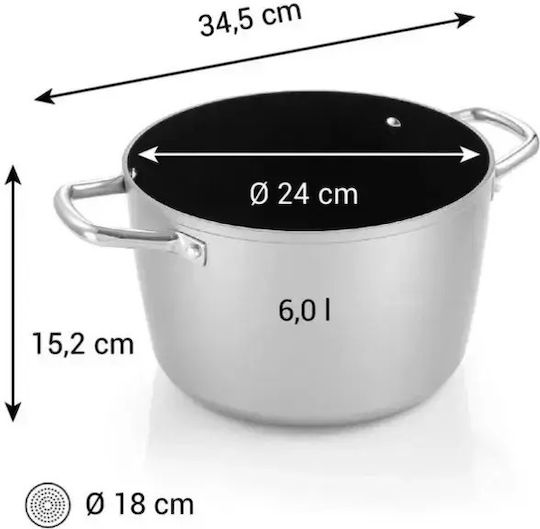 Tescoma Grandchef Дълбока Неръждаема Тенджера 3.5л
