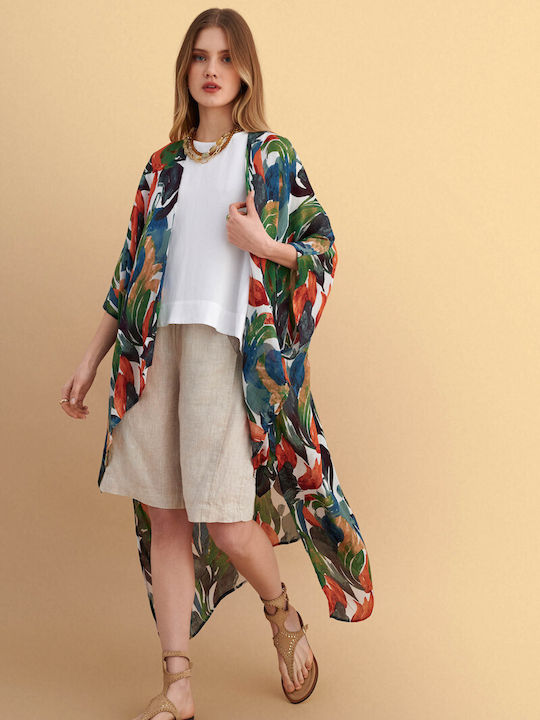 Long Women's Kimono Red
