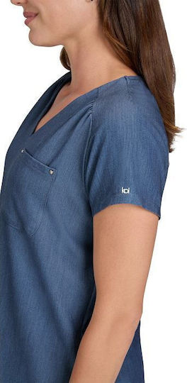 KOI USA Up And Going Female Medical Blouse Blue