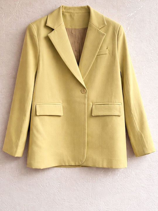 Cuca Women's Blazer Pastel Yellow