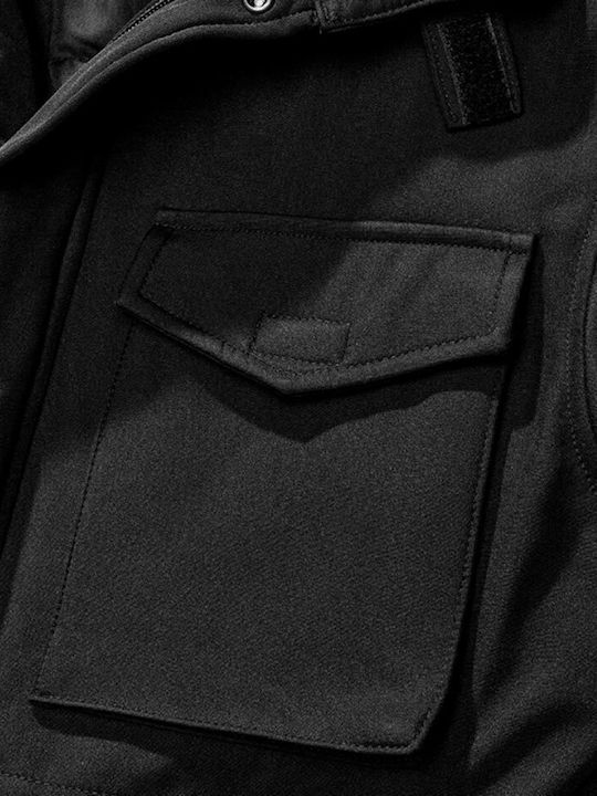 Geacă M65 Iarnă Softshell Impermeabilă și Antivânt Neagră