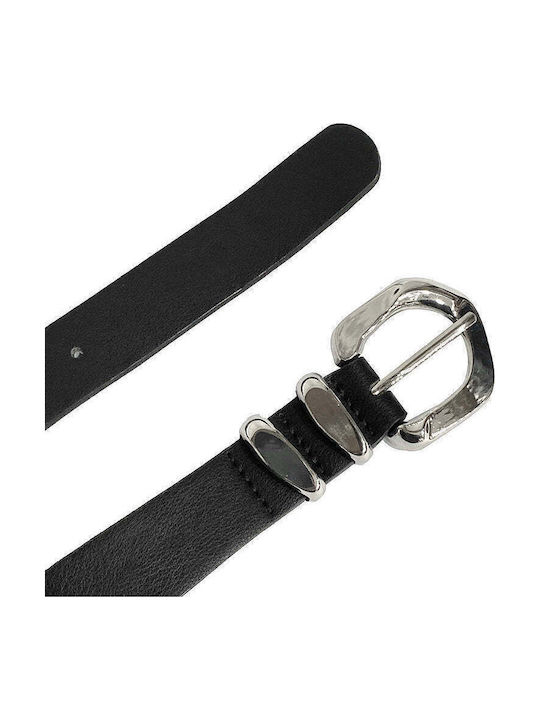 Wide Elastic Women's Black Belt