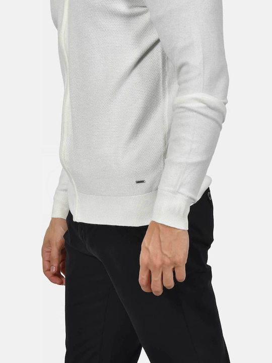 Herren Fleecejacke Gestrickt Weiß