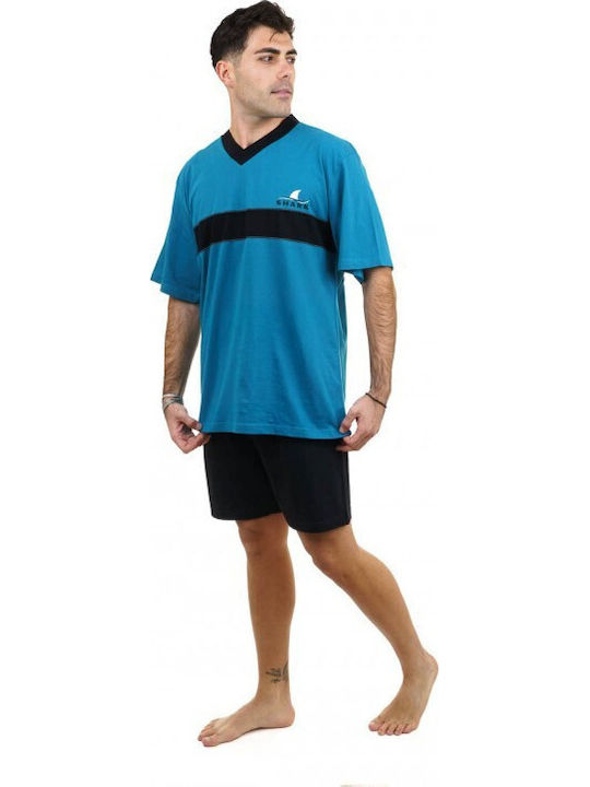 Dustin Sommer Herrenpyjama Hose Baumwolle Petrol B683